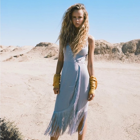 Urban Outfitters UO Pisa Fringe Midi Dress - Picture 2 of 8